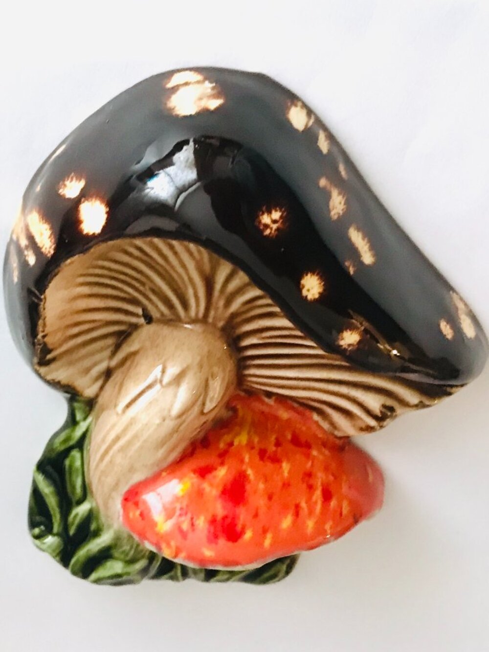 Vintage Ceramic Mushroom Wall Hanging Kitsch Kitchen